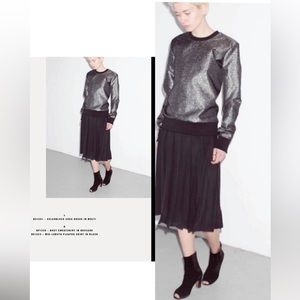 nomia silver black brocade sweatshirt
